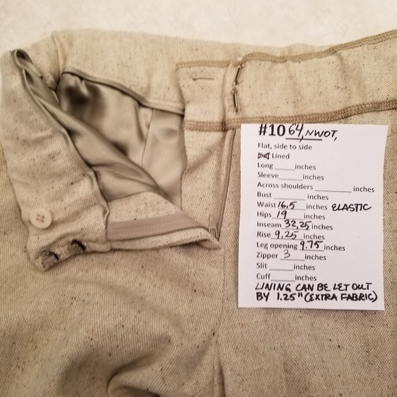 #1064 Preown Caslon Slate Green Wool Tweed Pants 4 - Picture 2 of 15